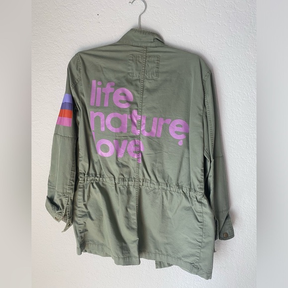 Green casual utility jacket, size xs, worn once. - Picture 2 of 3